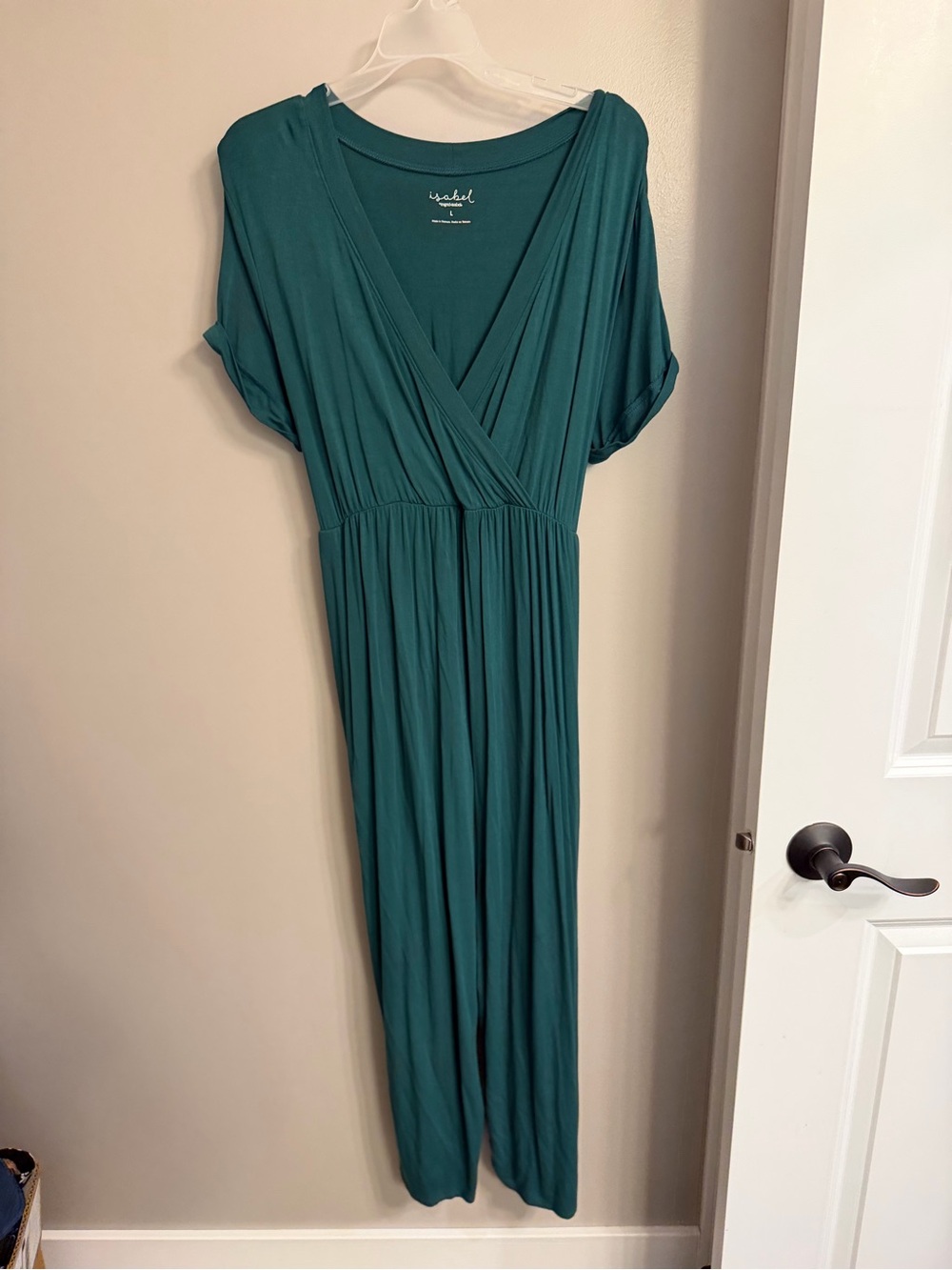 MATERNITY Lake Emerald Wrap Jumpsuit Dress by